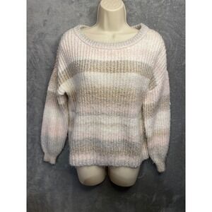 Cozy Striped Knit‎ Sweater Soft Pullover Women's Size Small
